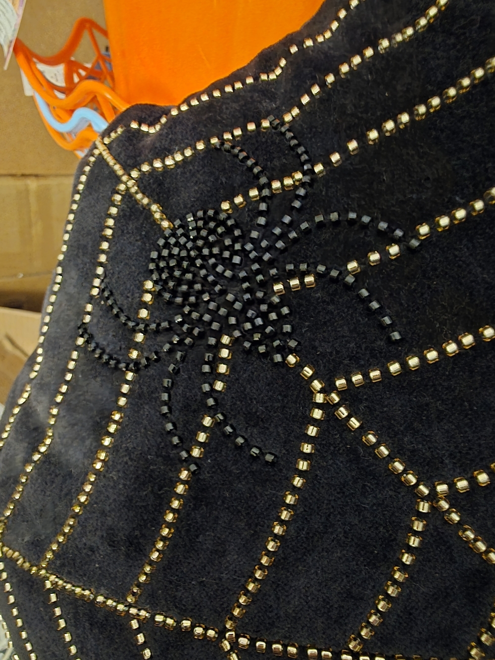 Threshold Black Spider Web HAND BEADED PILLOW